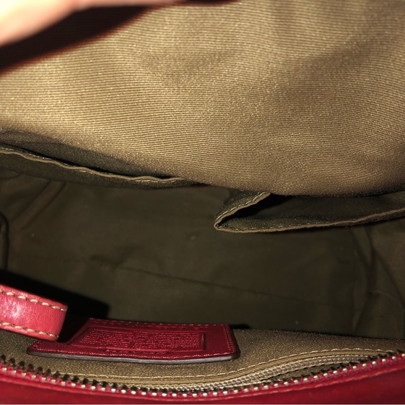 COACH Hampton Red Leather Gallery Tote Shoulder Bag Vintage RARE - Picture 4 of 9